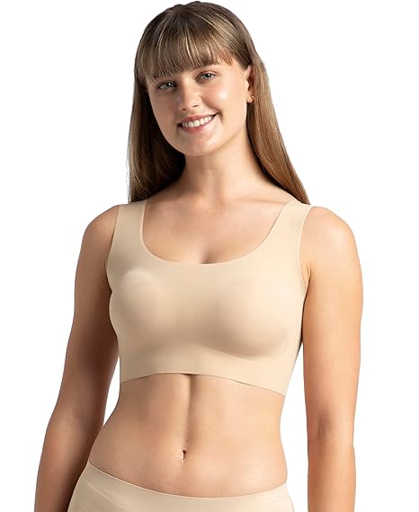 Jockey 1839 Women’s Wirefree Padded Lounge Bra – Full Coverage with 360° Stretch & Removable Pads